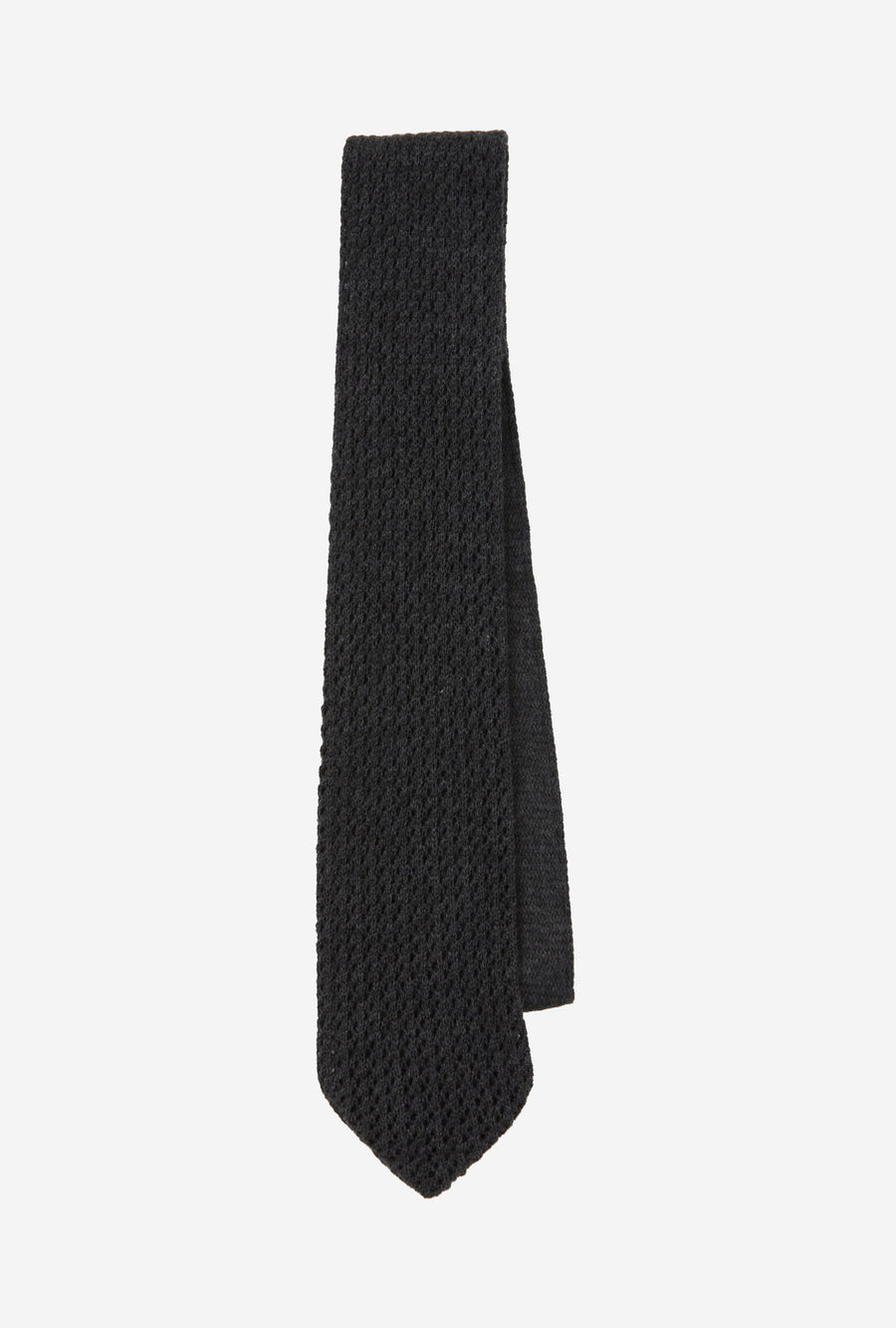 Tie Wool-Cashmere Mesh Charcoal