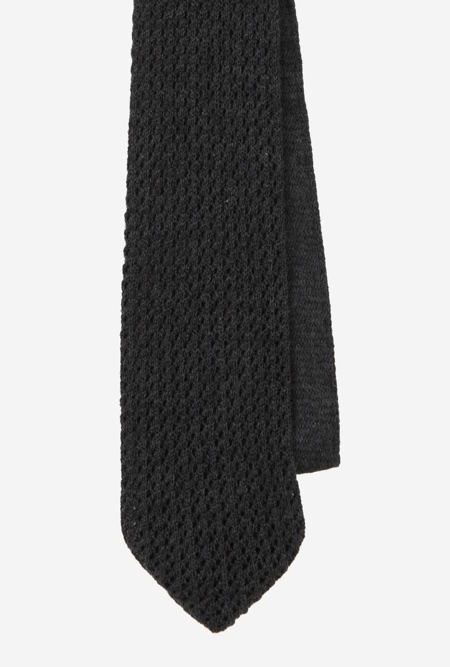 Tie Wool-Cashmere Mesh Charcoal