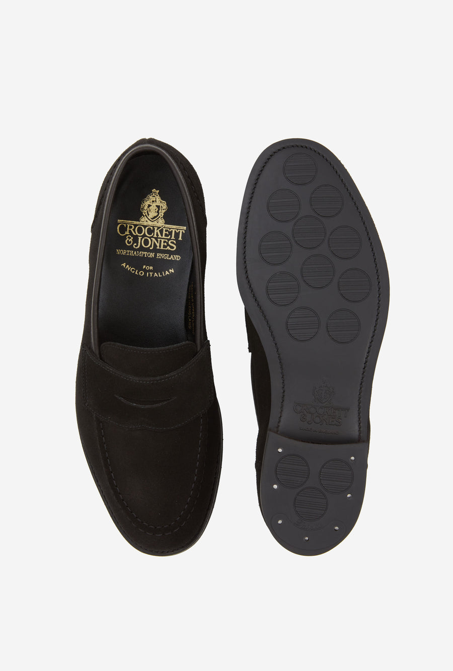 Crockett & Jones Unley Loafer Black Suede City Sole