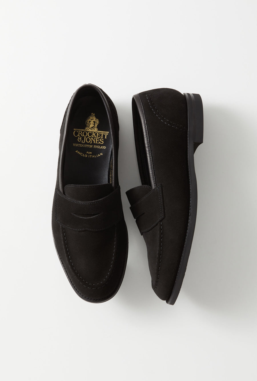 Crockett & Jones Unley Loafer Black Suede City Sole