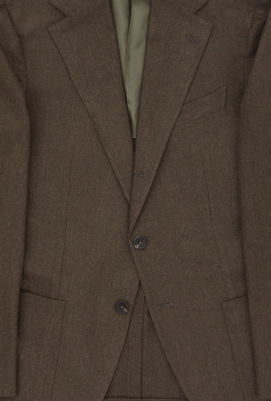 Sport Jacket Wool Olive Herringbone