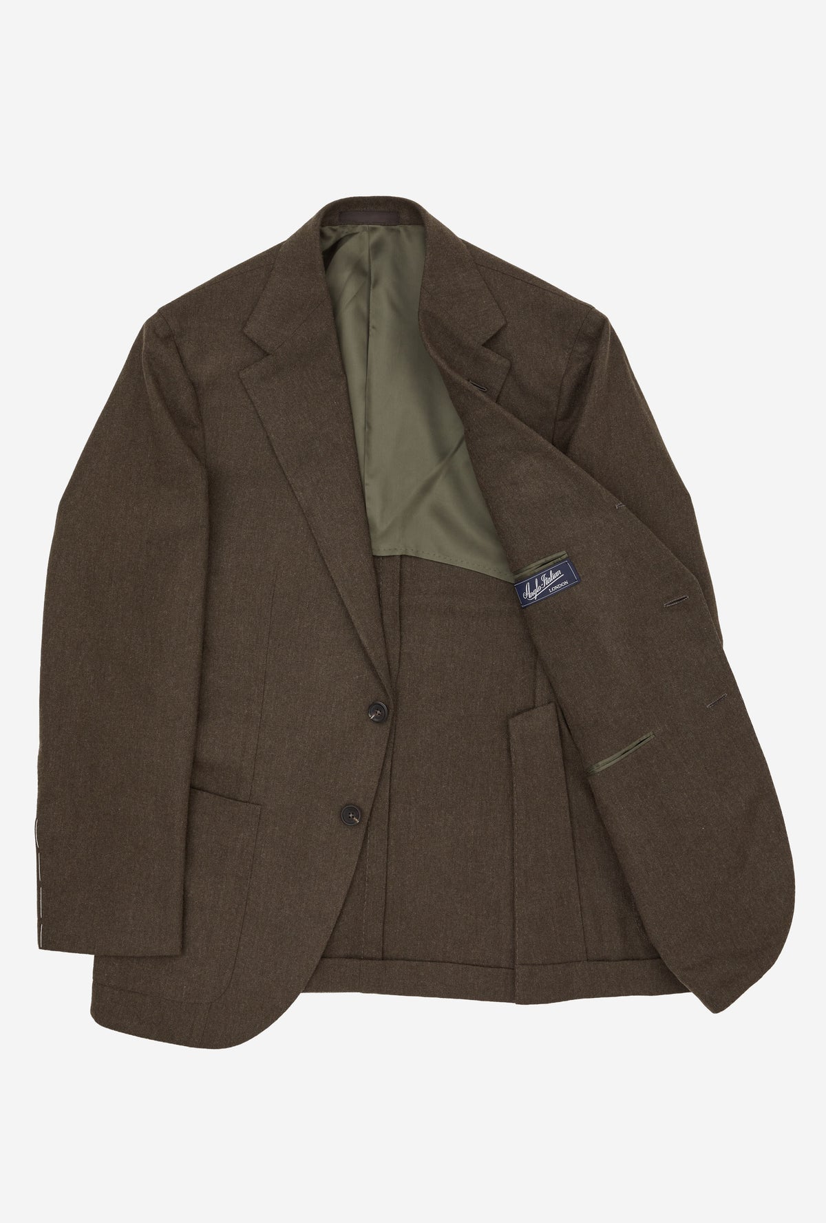 Sport Jacket Wool Olive Herringbone