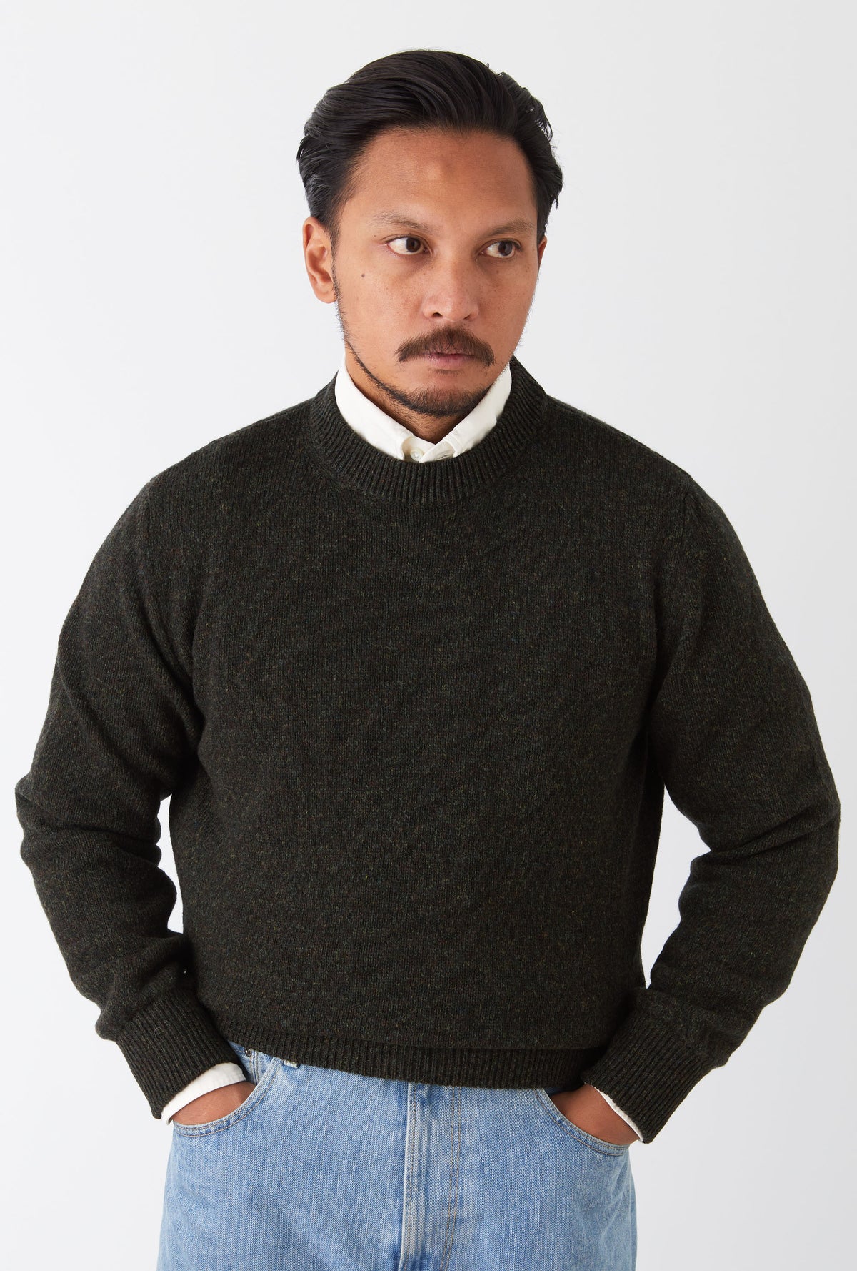 Crewneck Shetland Forest Melange