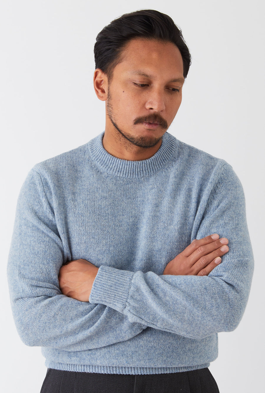 Crewneck Shetland Sky Blue Melange