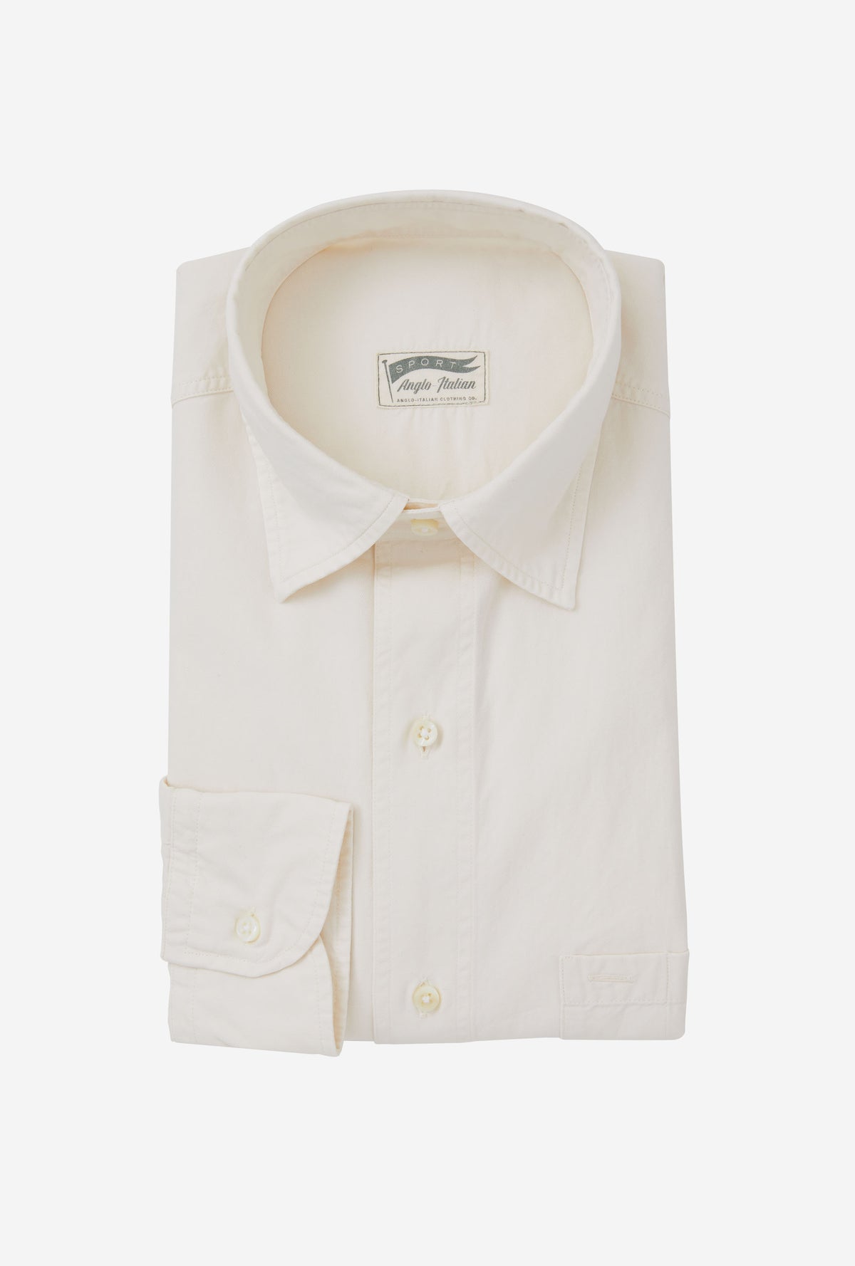 Mechanics Shirt Washed Cotton Twill Ecru