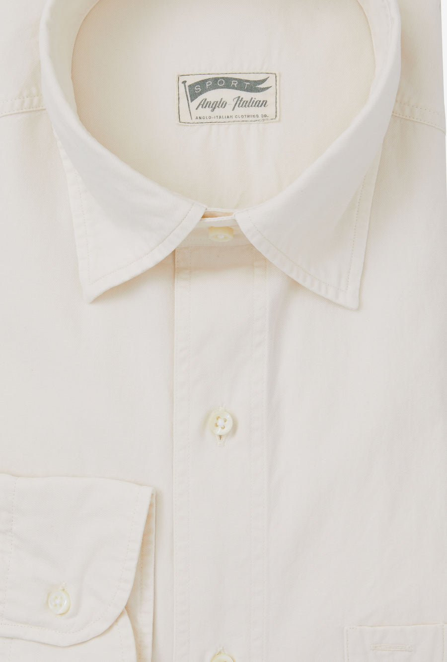 Mechanics Shirt Washed Cotton Twill Ecru