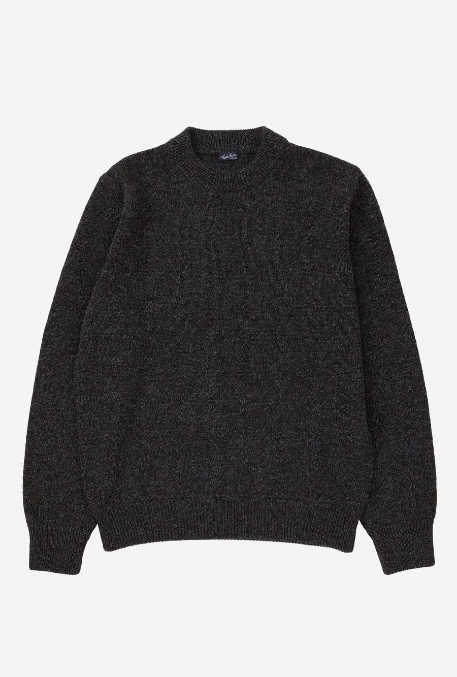 Crewneck Shetland Charcoal Chocolate Melange