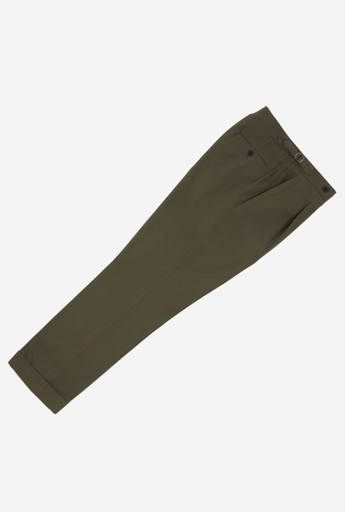 Tailored Trouser Cotton-Cashmere Drill Dark Moss
