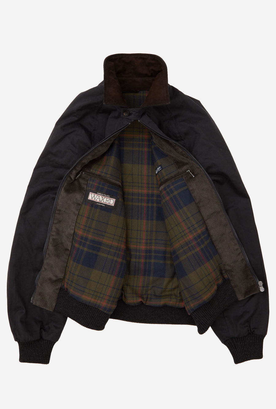 Bomber Jacket Waxed Cotton Charcoal