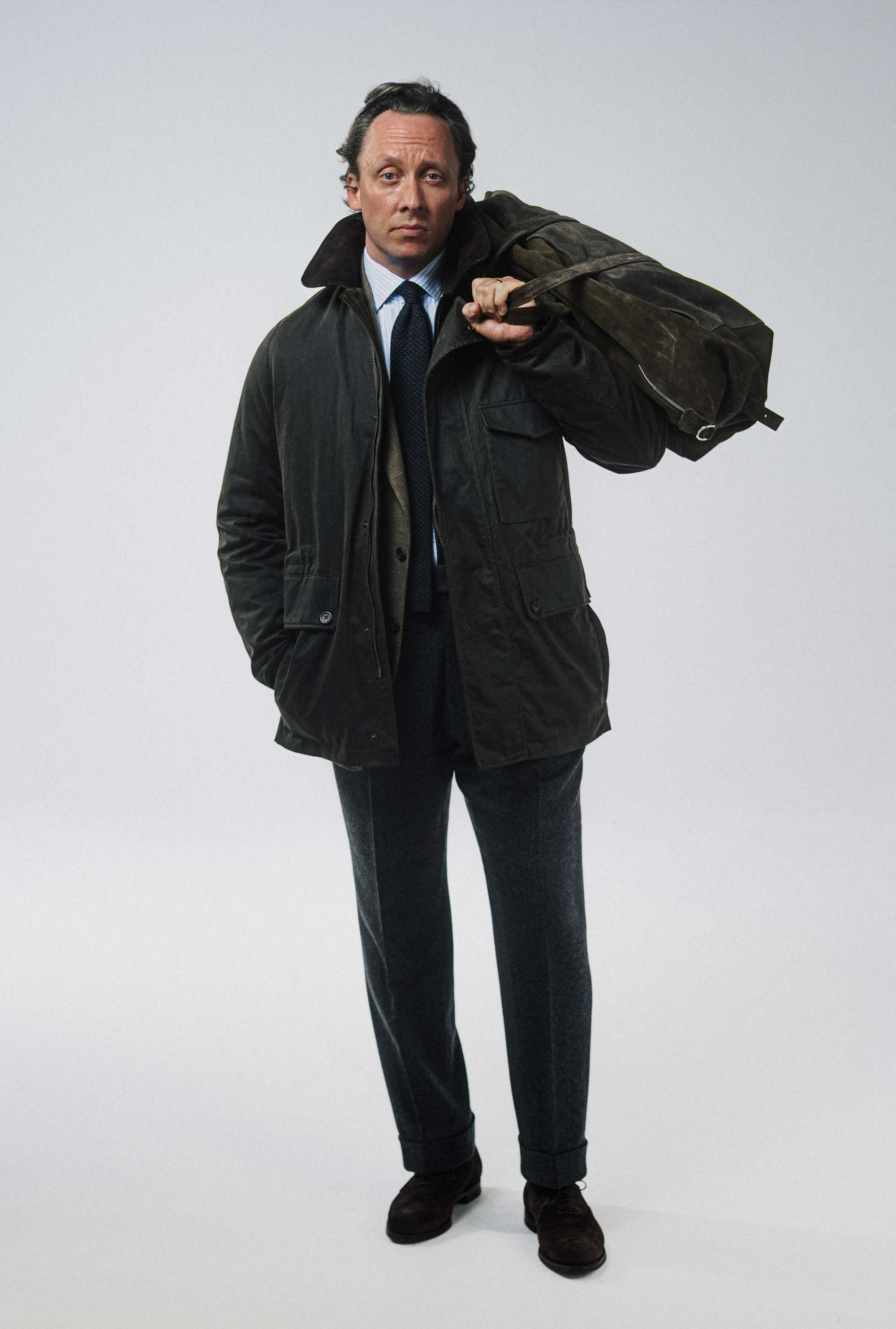 Country Coat Waxed Cotton Olive