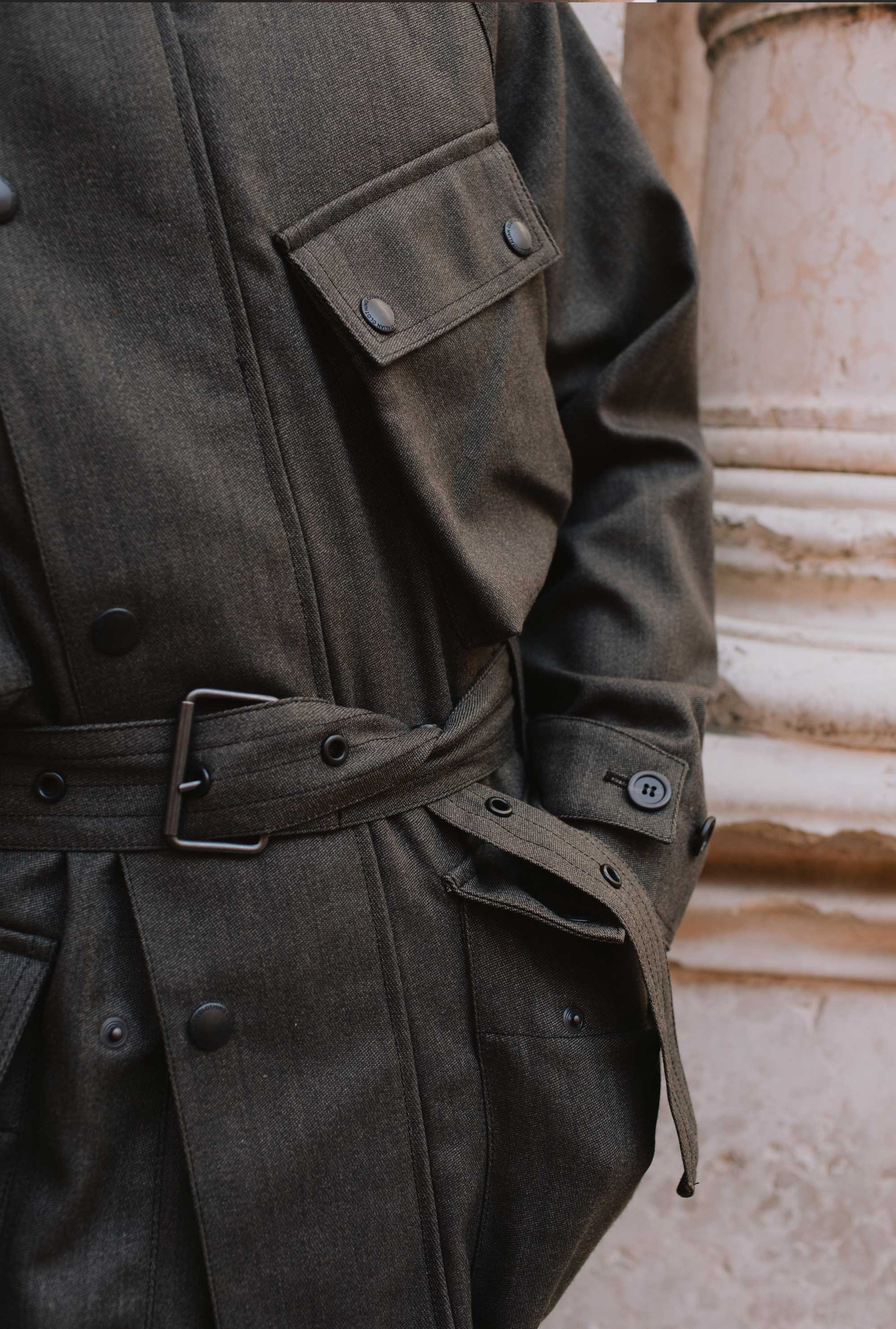 Moto Jacket Oiled Cavalry Twill Taupe