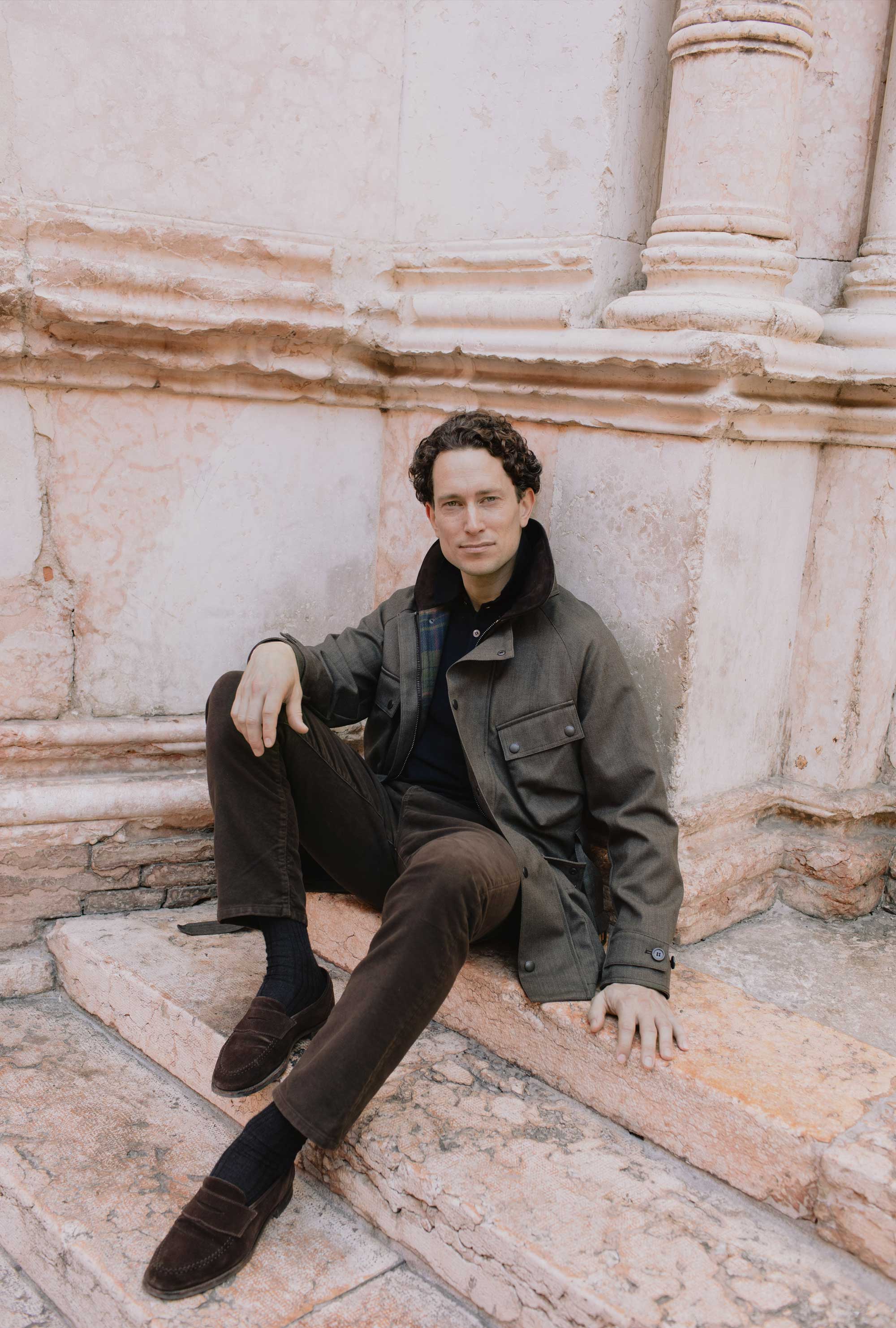 Moto Jacket Oiled Cavalry Twill Taupe