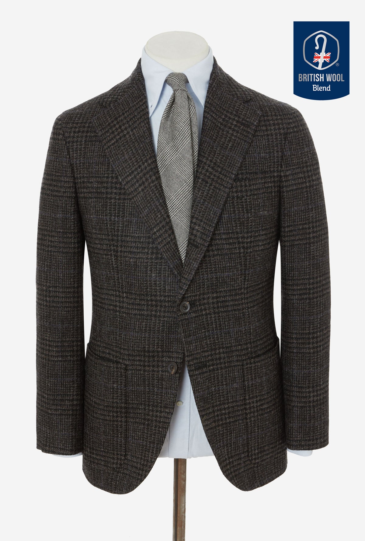 Sport Jacket Wool Dark Brown Glen Plaid