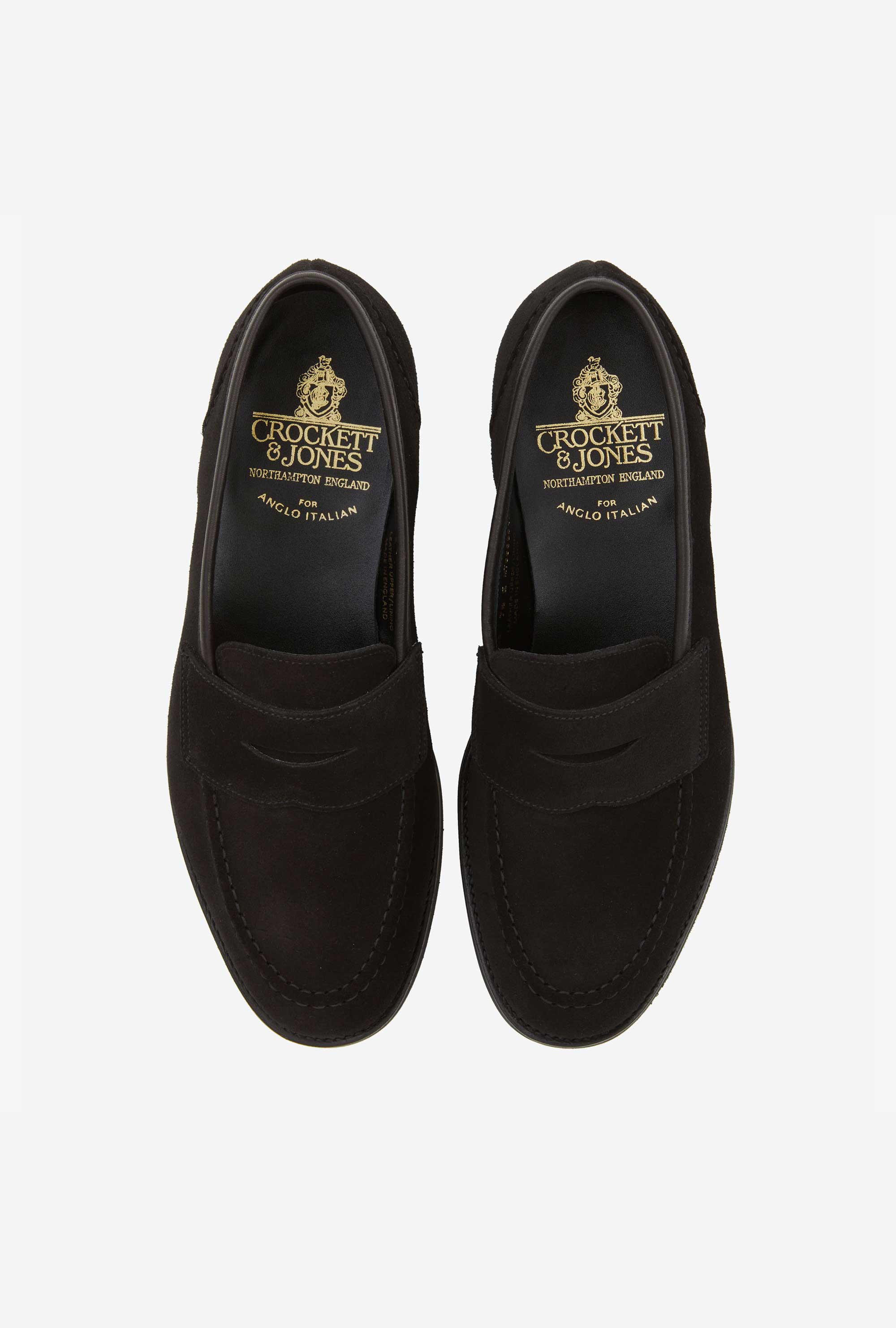 Crockett & Jones Unley Loafer Black Suede City Sole