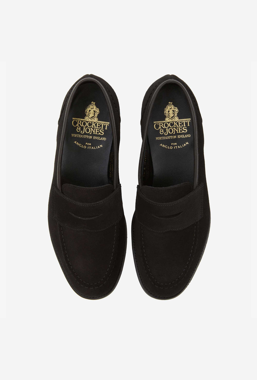 Crockett & Jones Unley Loafer Black Suede City Sole